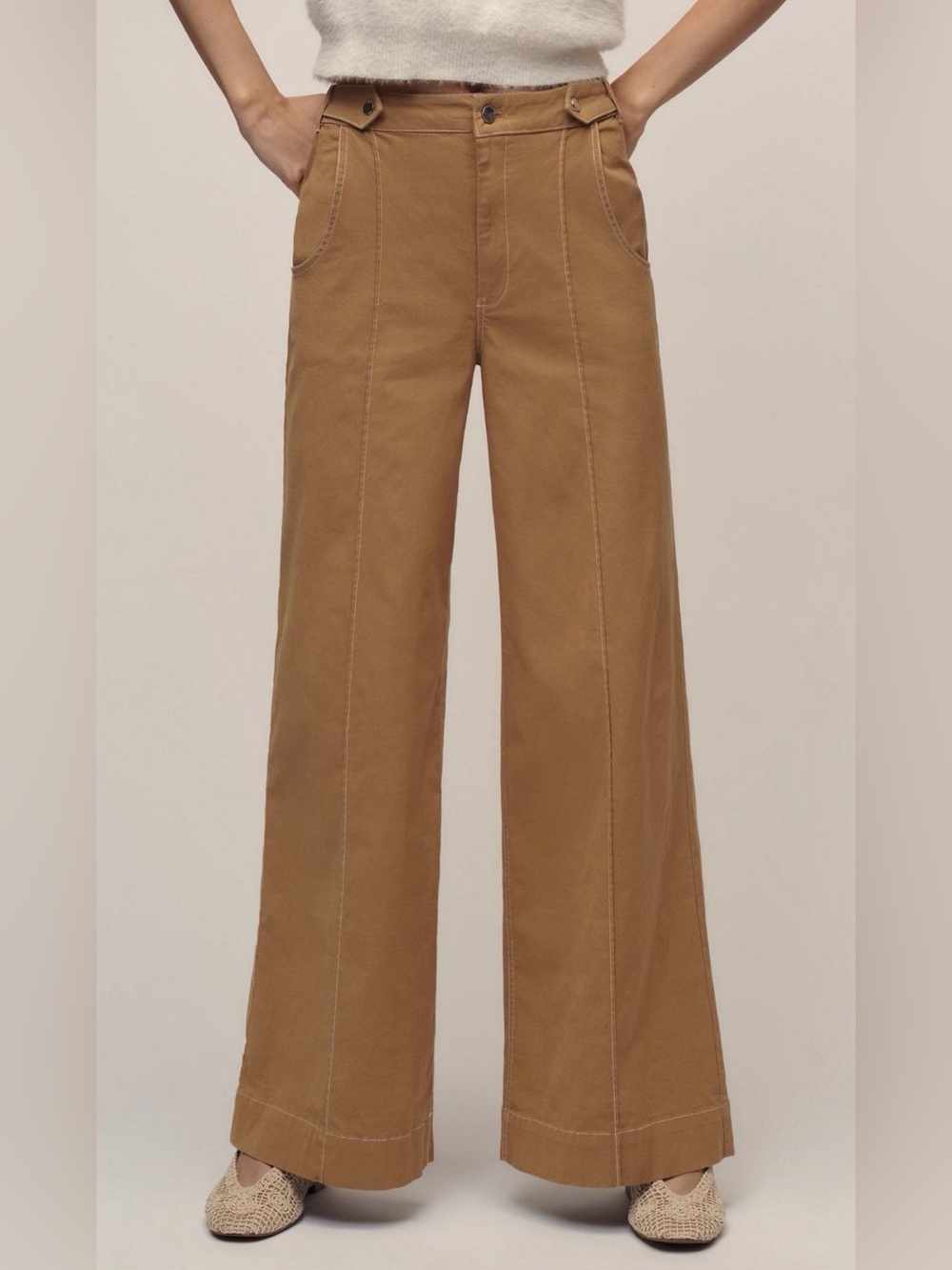 Maeve Linen Cotton Wide Leg Pants size 6